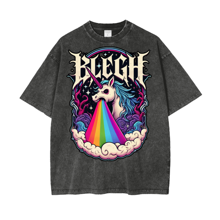 BLEGH RAINBOW PUKING UNICORN T