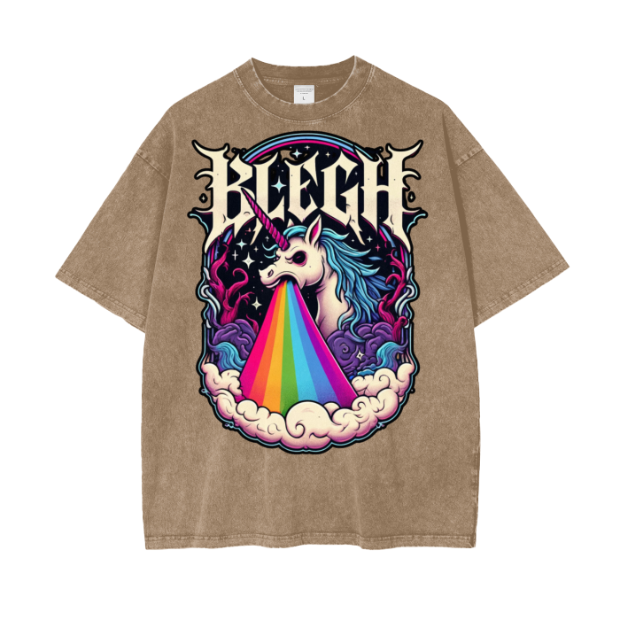 BLEGH RAINBOW PUKING UNICORN T