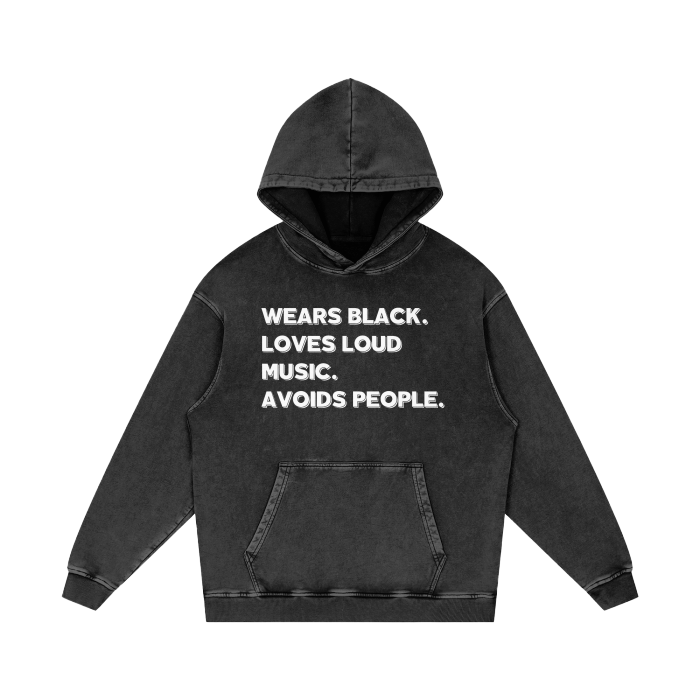 hoodie,wears black