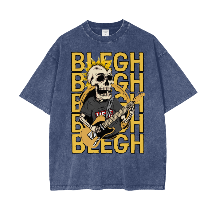 BLEGH GUITARIST SKULL WASH T-S