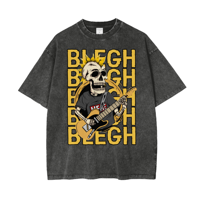 BLEGH GUITARIST SKULL WASH T-S