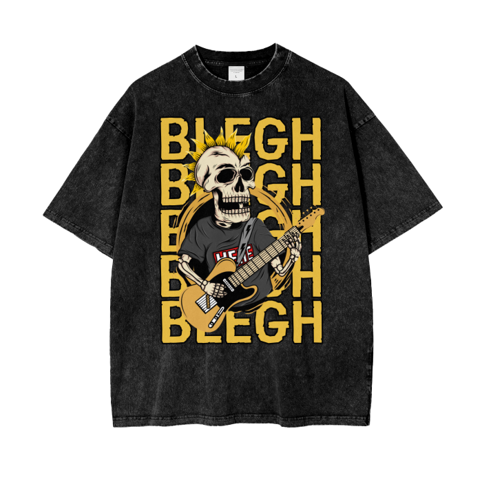 BLEGH GUITARIST SKULL WASH T-S