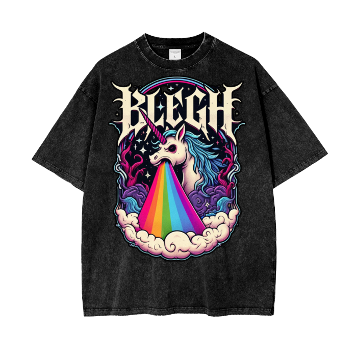 BLEGH RAINBOW PUKING UNICORN T