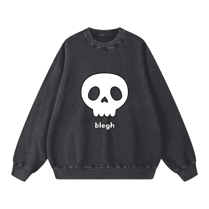 blegh,skull,minimalist,long sleeve