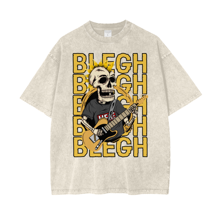 BLEGH GUITARIST SKULL WASH T-S