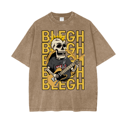 BLEGH GUITARIST SKULL WASH T-S