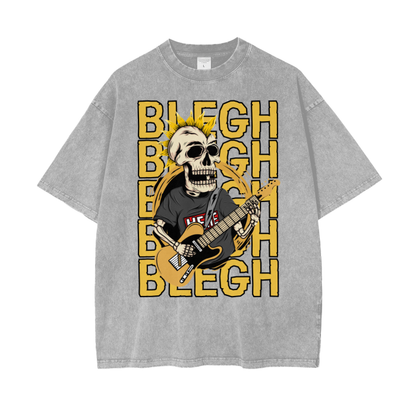 BLEGH GUITARIST SKULL WASH T-S