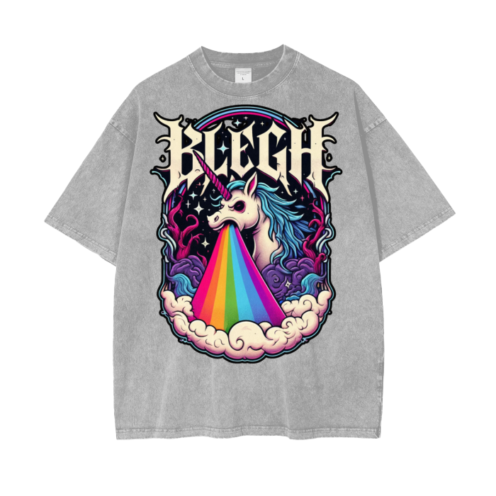 BLEGH RAINBOW PUKING UNICORN T